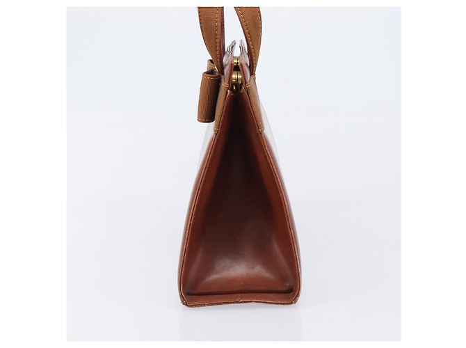 Borsa Salvatore Ferragamo Vala in pelle marrone e oro autentica 205097 D'oro - vista 3