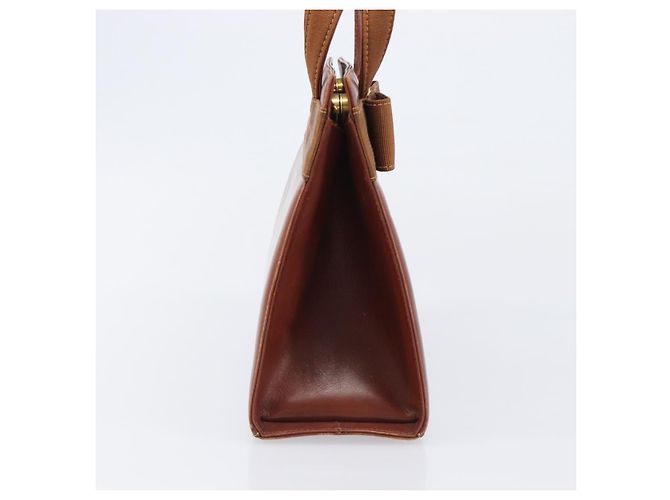 Borsa Salvatore Ferragamo Vala in pelle marrone e oro autentica 205097 D'oro - vista 4