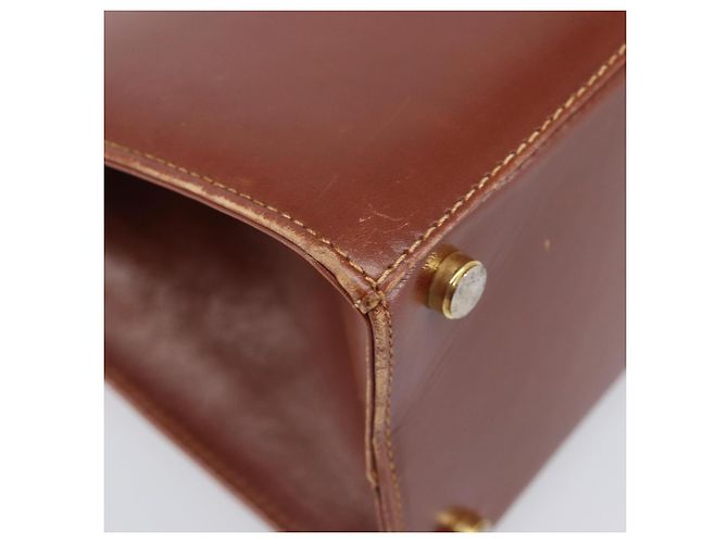 Borsa Salvatore Ferragamo Vala in pelle marrone e oro autentica 205097 D'oro - vista 9