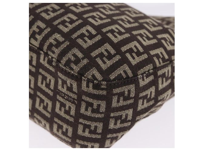 FENDI Borsa a Tracolla Mamma Baguette in Tela Zucchino Marrone 8BR036 Auth 198299V Argento - vista 19