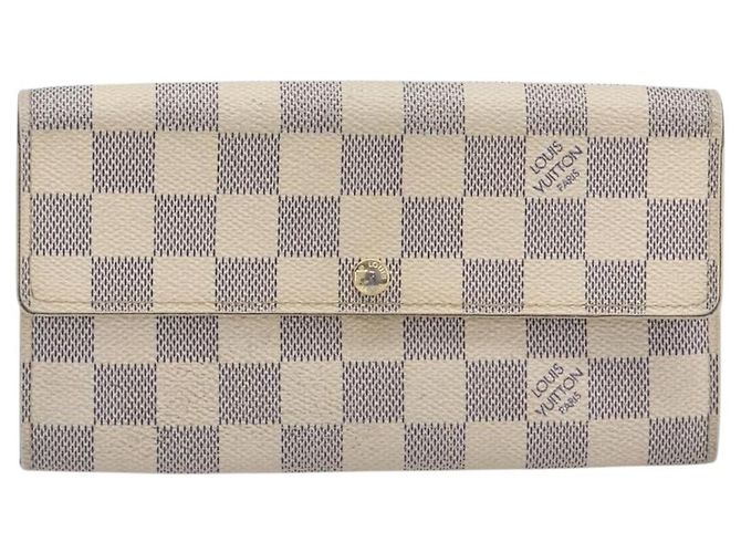 LOUIS VUITTON Damier Azur Portefeuille Sarah Long Wallet N63208 LV Auth ar14170 - vista 13