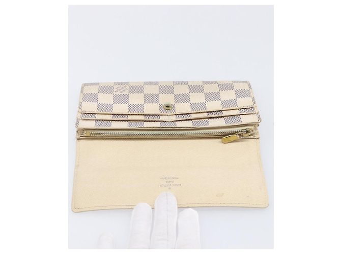 LOUIS VUITTON Damier Azur Portefeuille Sarah Long Wallet N63208 LV Auth ar14170 - vista 19