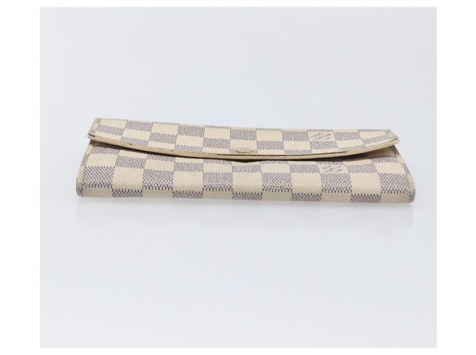 LOUIS VUITTON Damier Azur Portefeuille Sarah Long Wallet N63208 LV Auth ar14170 - vista 6