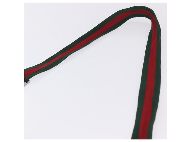 Borsa a tracolla GUCCI GG Canvas Web Sherry Line Nero Argento 189751 Auth 203232A - vista 14