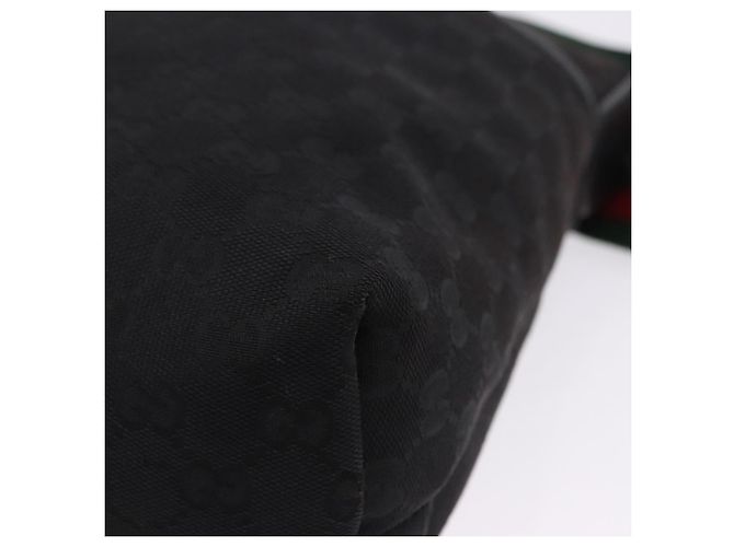 Borsa a tracolla GUCCI GG Canvas Web Sherry Line Nero Argento 189751 Auth 203232A - vista 17
