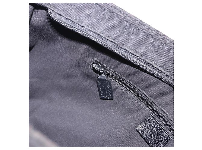 Borsa a tracolla GUCCI GG Canvas Web Sherry Line Nero Argento 189751 Auth 203232A - vista 25