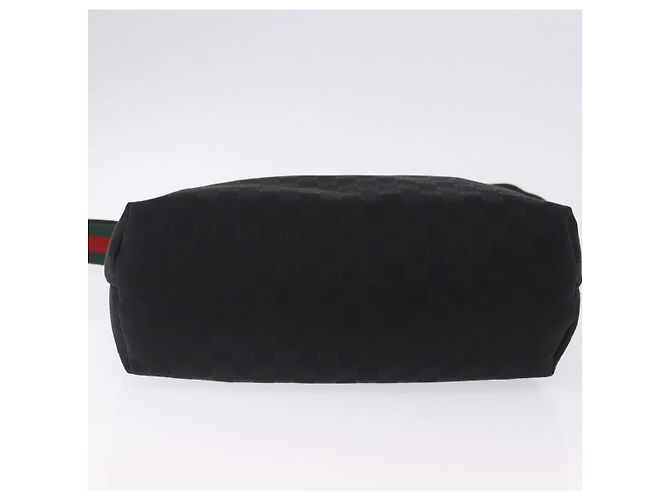 Borsa a tracolla GUCCI GG Canvas Web Sherry Line Nero Argento 189751 Auth 203232A - vista 6