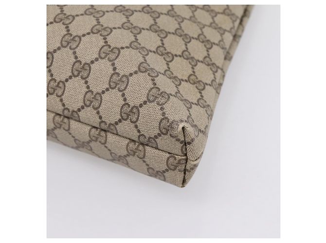 Borsa Tote GUCCI GG Supreme PVC Beige Gold Auth 203643 D'oro - vista 15