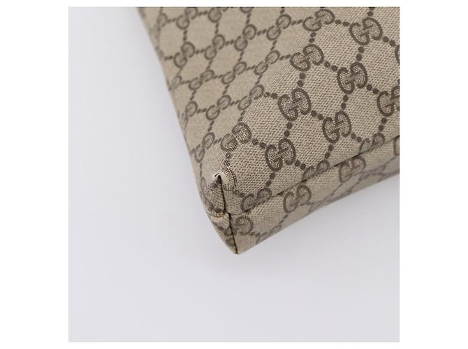 Borsa Tote GUCCI GG Supreme PVC Beige Gold Auth 203643 D'oro - vista 16