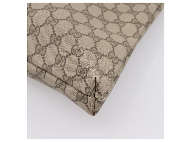 Borsa Tote GUCCI GG Supreme PVC Beige Gold Auth 203643 D'oro - vista 17