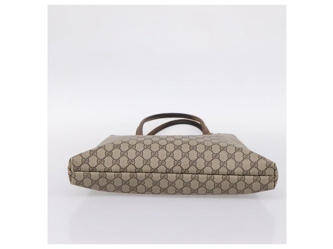 Borsa Tote GUCCI GG Supreme PVC Beige Gold Auth 203643 D'oro - vista 5