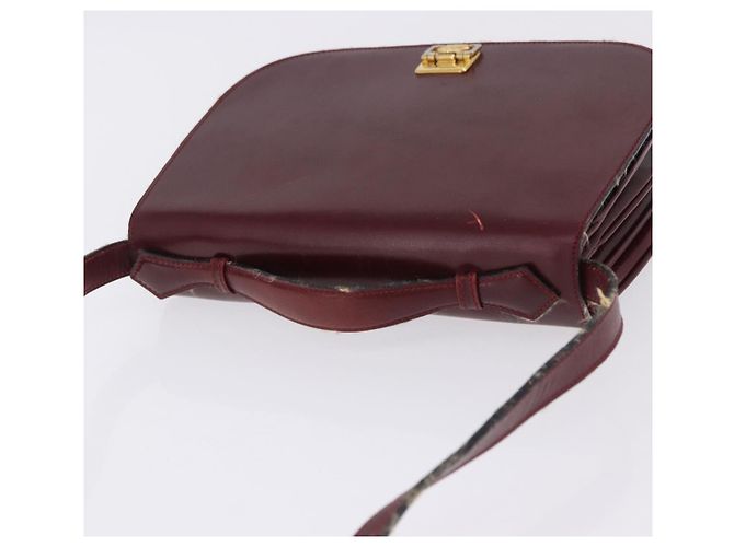 Céline CELINE Borsa a tracolla Horse Carriage in pelle 2way Bordeaux Gold Auth 201084 D'oro Bordò - vista 14