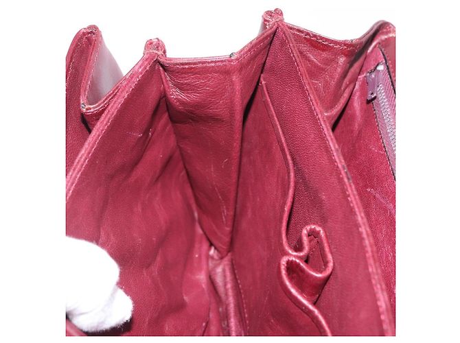 Céline CELINE Borsa a tracolla Horse Carriage in pelle 2way Bordeaux Gold Auth 201084 D'oro Bordò - vista 27