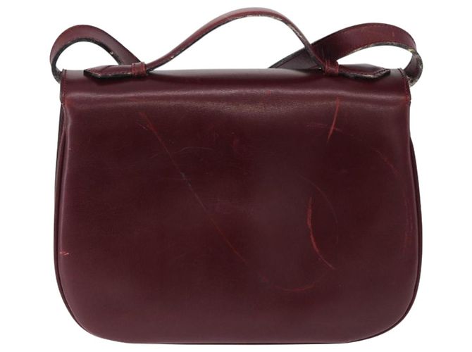 Céline CELINE Borsa a tracolla Horse Carriage in pelle 2way Bordeaux Gold Auth 201084 D'oro Bordò - vista 3