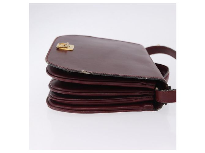 Céline CELINE Borsa a tracolla Horse Carriage in pelle 2way Bordeaux Gold Auth 201084 D'oro Bordò - vista 5