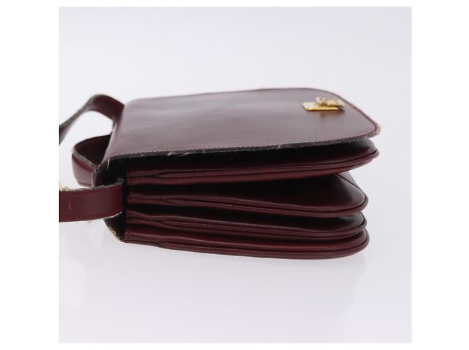 Céline CELINE Borsa a tracolla Horse Carriage in pelle 2way Bordeaux Gold Auth 201084 D'oro Bordò - vista 6