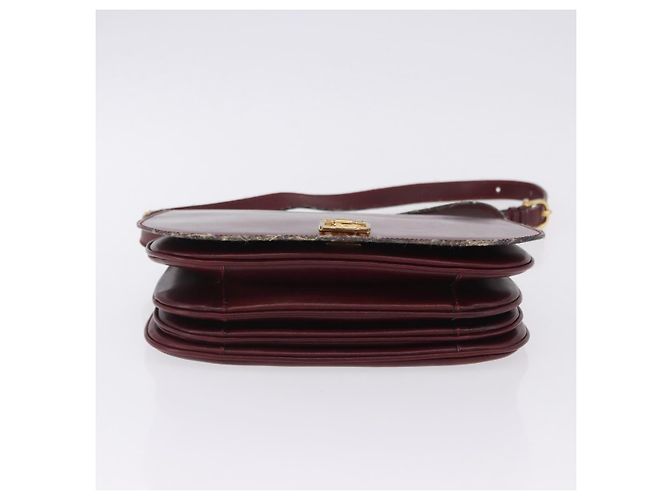 Céline CELINE Borsa a tracolla Horse Carriage in pelle 2way Bordeaux Gold Auth 201084 D'oro Bordò - vista 7