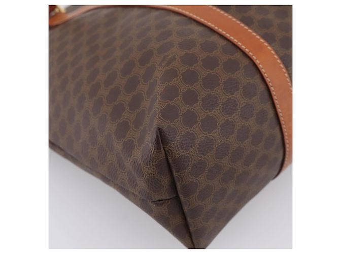 Céline CELINE Macadam Canvas Tote Bag PVC Leder Braun Gold Auth 203674A Golden - Ansicht 15