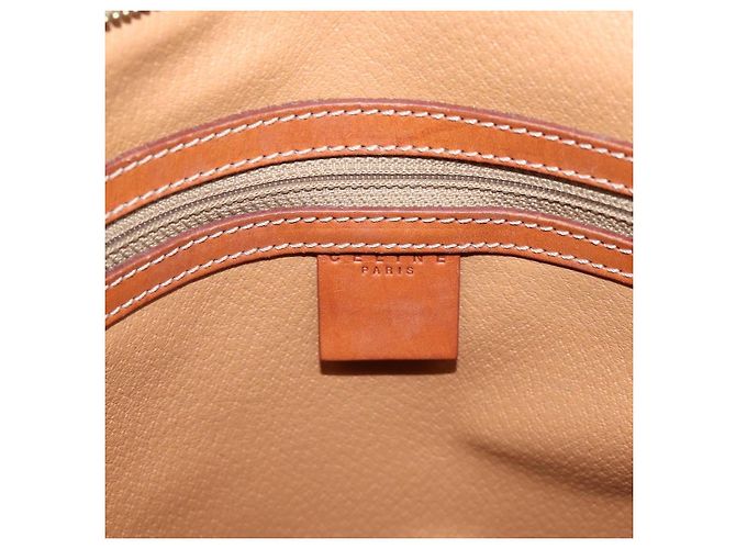 Céline CELINE Macadam Canvas Tote Bag PVC Leder Braun Gold Auth 203674A Golden - Ansicht 20