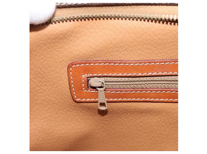 Céline CELINE Macadam Canvas Tote Bag PVC Leder Braun Gold Auth 203674A Golden - Ansicht 23