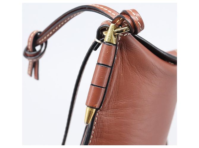 LOEWE Handytasche aus Leder Braun Gold Auth 200754 Golden - Ansicht 22