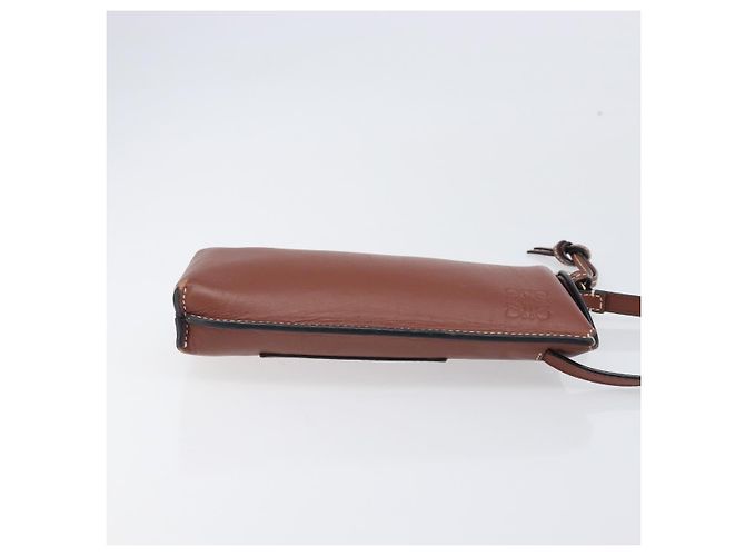 LOEWE Handytasche aus Leder Braun Gold Auth 200754 Golden - Ansicht 3