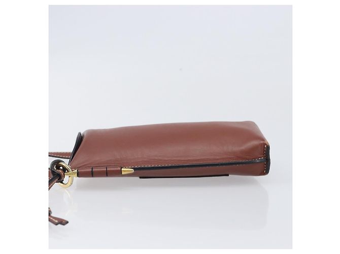 LOEWE Handytasche aus Leder Braun Gold Auth 200754 Golden - Ansicht 4