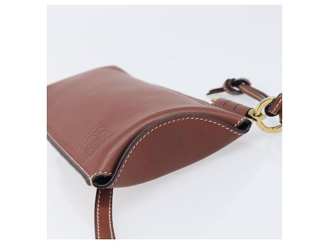 LOEWE Handytasche aus Leder Braun Gold Auth 200754 Golden - Ansicht 6