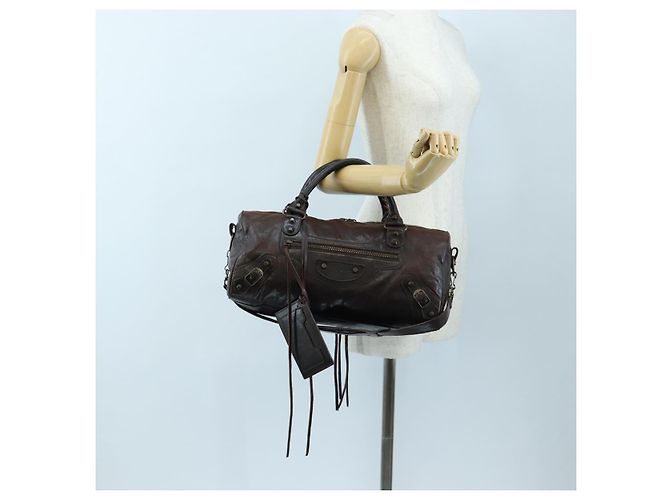 BALENCIAGA Borsa a mano The Twiggy Pelle 2way Marrone 128523 Auth yk20892M - vista 31