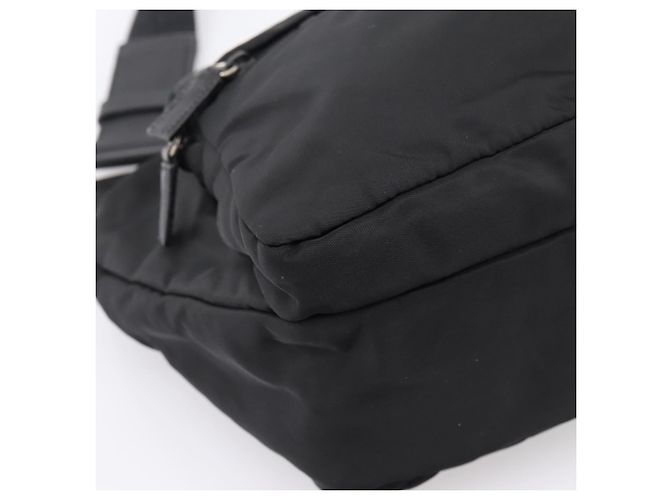 PRADA Shoulder Bag Nylon Black Silver Auth 204590A Silvery - view 16