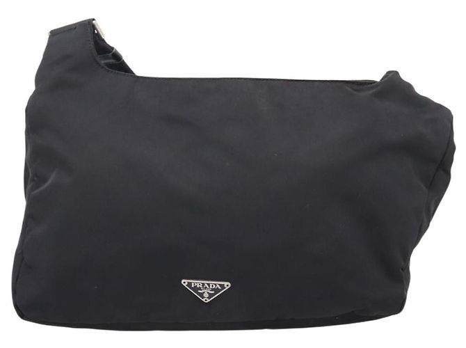 PRADA Shoulder Bag Nylon Black Silver Auth 204590A Silvery - view 2