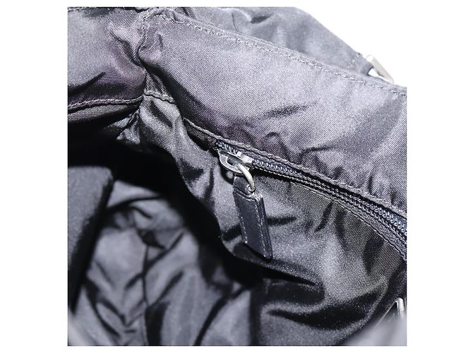 PRADA Shoulder Bag Nylon Black Silver Auth 204590A Silvery - view 24