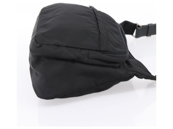 PRADA Shoulder Bag Nylon Black Silver Auth 204590A Silvery - view 4