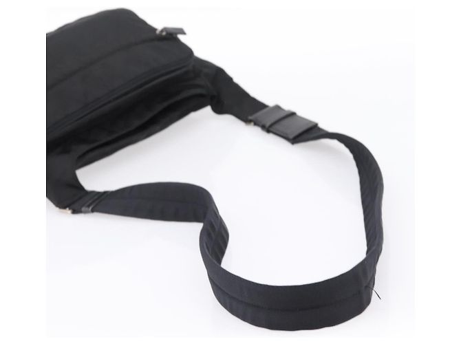 PRADA Shoulder Bag Nylon Black Silver Auth 204590A Silvery - view 7