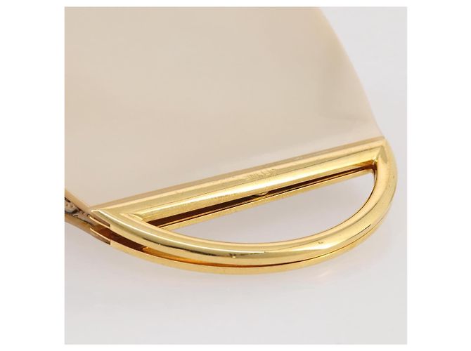 Céline Bolsa de mão CELINE plástico Beige Gold Auth 204877 Bege Dourado - vista 8