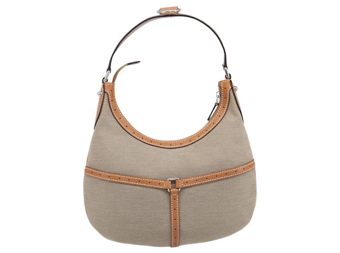 Borsa a tracolla GUCCI Interlocking Canvas Beige Silver 114869 Auth 204577V Argento - vista 2