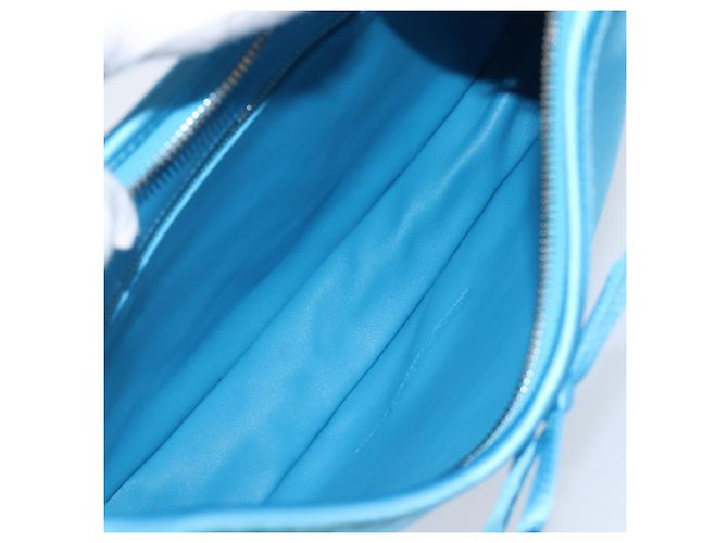 Bolso de hombro BALENCIAGA Satin Blue Silver Auth 203660V Plata Azul - vista 10