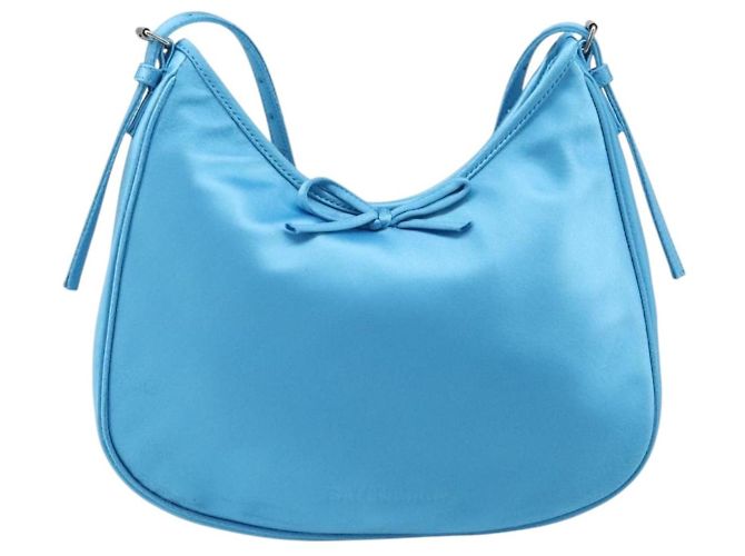 Bolso de hombro BALENCIAGA Satin Blue Silver Auth 203660V Plata Azul - vista 13