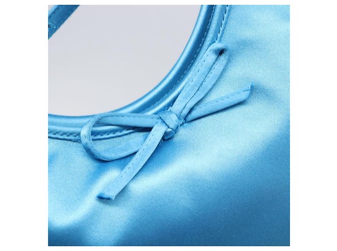 Bolso de hombro BALENCIAGA Satin Blue Silver Auth 203660V Plata Azul - vista 21