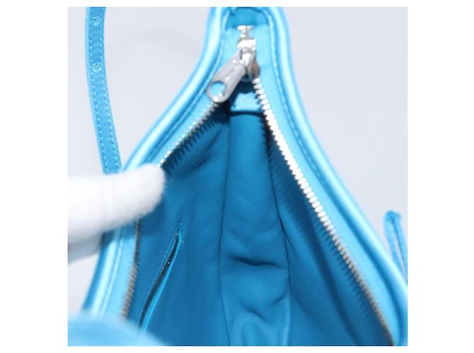 Bolso de hombro BALENCIAGA Satin Blue Silver Auth 203660V Plata Azul - vista 24