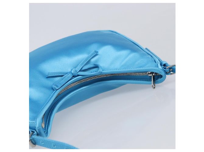Bolso de hombro BALENCIAGA Satin Blue Silver Auth 203660V Plata Azul - vista 6