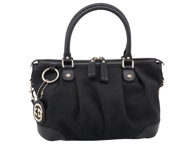 Borsa GUCCI GG Canvas Sukey 2way Nero Oro 247902 Auth 203601A D'oro - vista 13