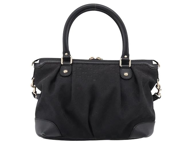 Borsa GUCCI GG Canvas Sukey 2way Nero Oro 247902 Auth 203601A D'oro - vista 2