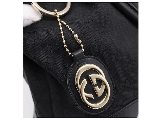 Borsa GUCCI GG Canvas Sukey 2way Nero Oro 247902 Auth 203601A D'oro - vista 20