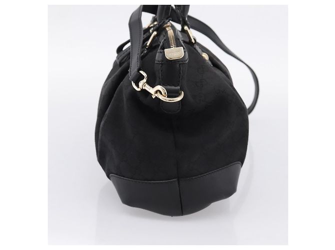Borsa GUCCI GG Canvas Sukey 2way Nero Oro 247902 Auth 203601A D'oro - vista 4
