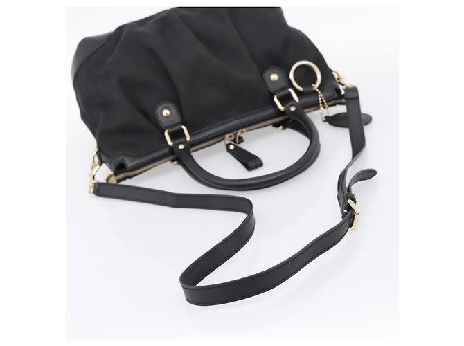 Borsa GUCCI GG Canvas Sukey 2way Nero Oro 247902 Auth 203601A D'oro - vista 8