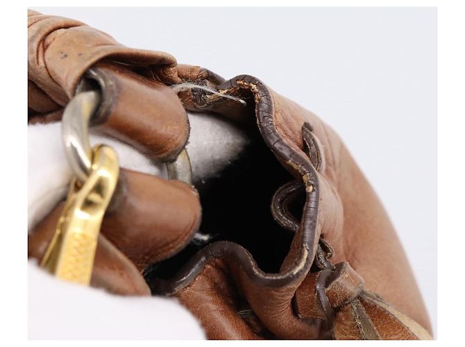 Borsa a mano Miu Miu in pelle 2way marrone tono oro Auth 167587V - vista 10