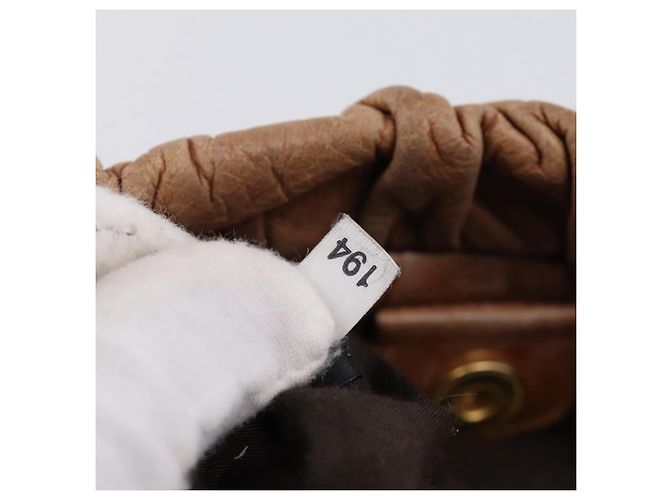 Borsa a mano Miu Miu in pelle 2way marrone tono oro Auth 167587V - vista 12