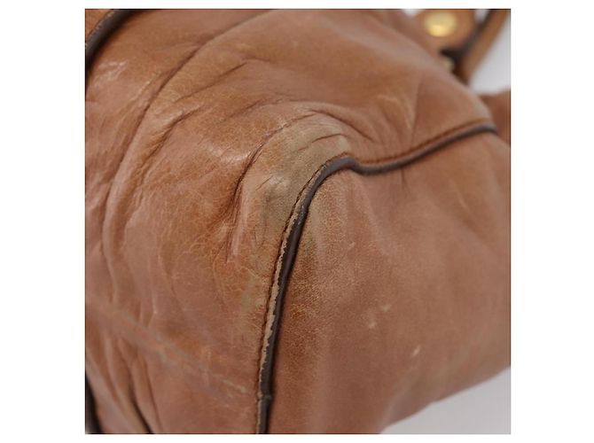Borsa a mano Miu Miu in pelle 2way marrone tono oro Auth 167587V - vista 18