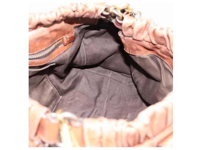 Borsa a mano Miu Miu in pelle 2way marrone tono oro Auth 167587V - vista 23